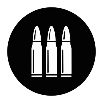 Vector graphic of three bullets in a black circle