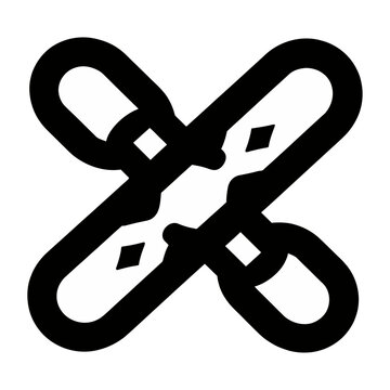 Vector graphic of a stylized x shape made from interconnected loops