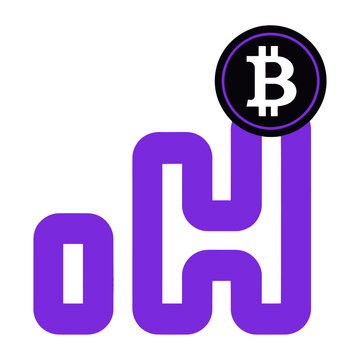 Vector graphic of the okx logo with a bitcoin symbol