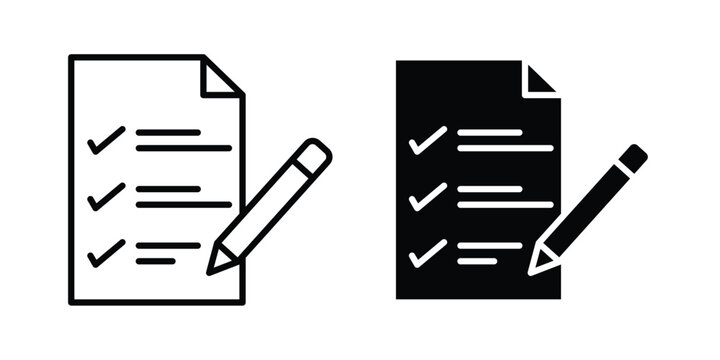 Feedback form icon design. Editable silhouette and Thin Stroke outlined icons pack
