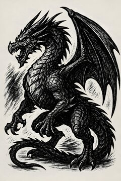 disegno di un drago con le ali