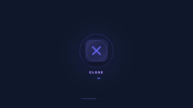 Dark Mode Hamburger Menu to Close Icon Animation with Subtle Blue Glow and Minimal UI Toggle Feedback for Application Navigation Systems