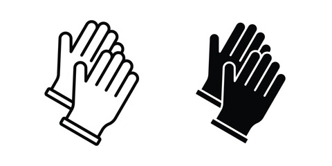 Obraz premium Glove icon design. Editable silhouette and Thin Stroke outlined icons pack