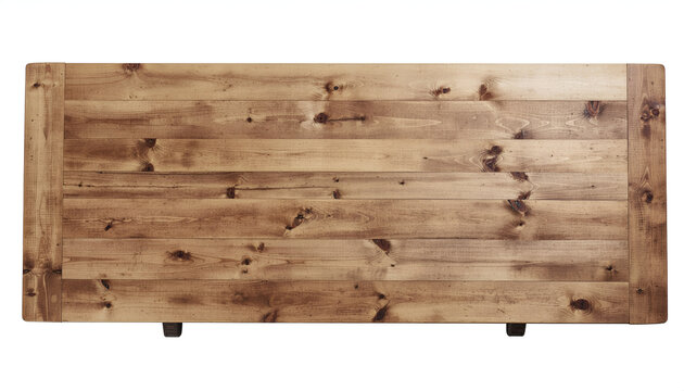 Rustic wooden tabletop isolated on white background.