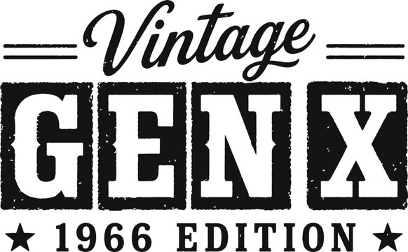 Vintage Gen X 1966 Edition Retro Typography Design for Birthday T Shirt Print