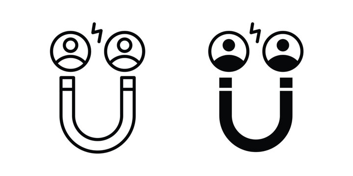 Lead generation icon design. Editable silhouette and Thin Stroke outlined icons pack