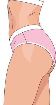 Female Lower Body Side Profile Vector Illustration