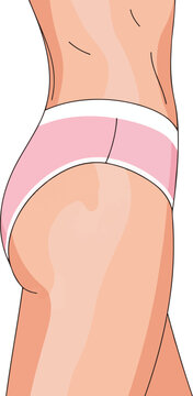 Female Lower Body Side Profile Vector Illustration