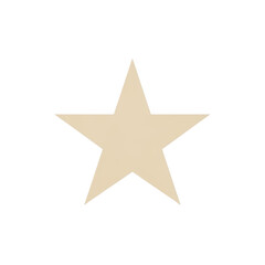 Fototapeta premium A simple, flat, beige five-pointed star shape centered on a solid, deep black background, creating a high-contrast minimalist