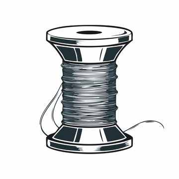 Vintage Spool of Thread Illustration