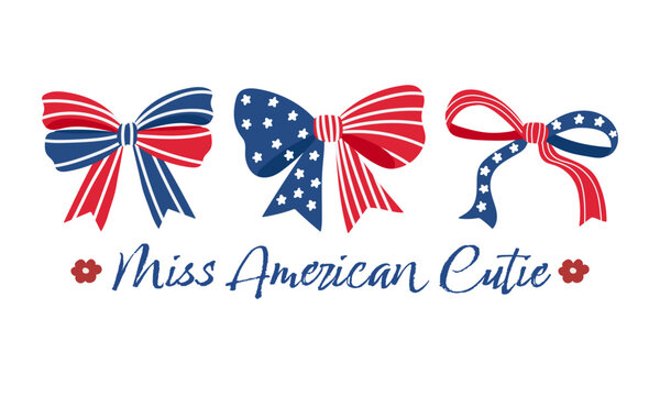 Cute patriotic American Ribbon illustration