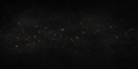 Abstract dark night sky cosmos background with falling snow particles and nebula dust texture creating a grunge starfield space for text © Julya