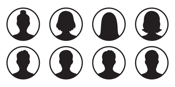 Trendy default anonymous user portrait vector illustration flat vector designs