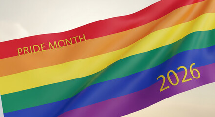 Fototapeta premium Waving rainbow flag with 