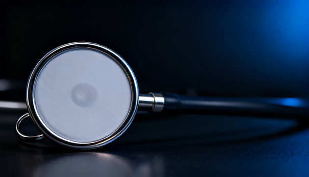Professional Stethoscope Chest Piece with Diaphragm Ring &ndash; Dark Midnight Gradient Background