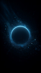 Fototapeta premium Glowing Blue Cosmic Ring With Radiant Energy And Starry Space Background