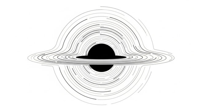 Abstract representation of a black hole with accretion disk.