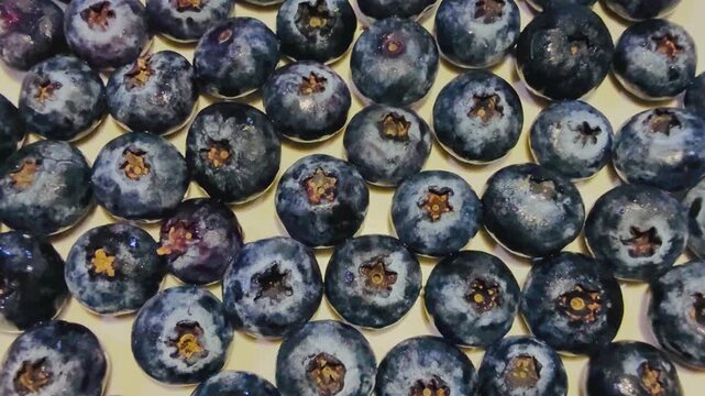 Ripe blueberries in a plate