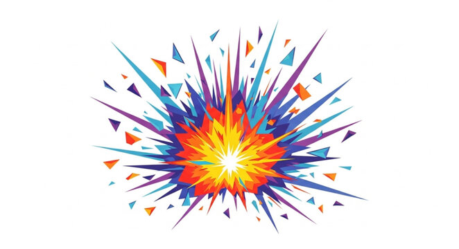 Colorful Abstract Explosion Bursting Outwards.