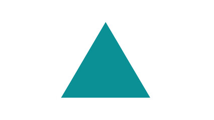 Fototapeta premium Minimalist teal equilateral triangle isolated on white background