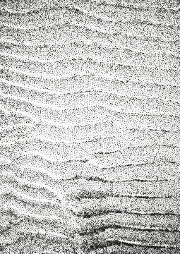 Abstract dotted grain gradient sand or snow texture. Top view on vector sand dunes or snowdrifts with trendy black stipple texture. Rough noisy sand or snow dotted background. Gritty pattern.