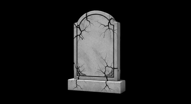 Ornate tombstone isolated on transparent background a detailed stone monument illustration