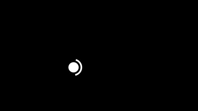Minimalist HUD call-out line with circle point, futuristic digital title pointer element for infographics and video editing isolated on black background.