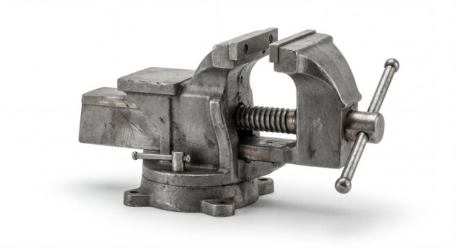 Bench vise isolated on white background