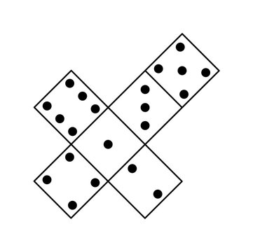Printable Dice Net Template 6 Sided Cube Educational Cut and Fold Paper Craft