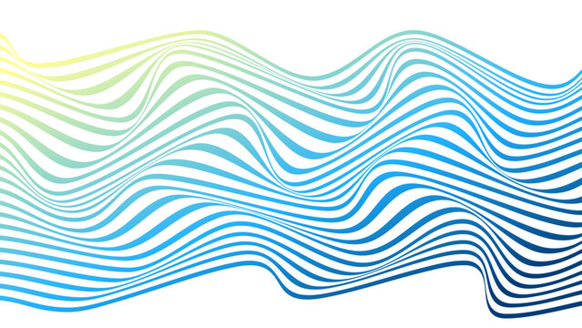 Abstract Gradient Blue Background Smooth Wave with Wavy Lines Pattern Flowing Gradient Effect Design Vector. Modern, Minimalist, and Elegant Visual Suitable for Wallpaper, Banner, Presentation