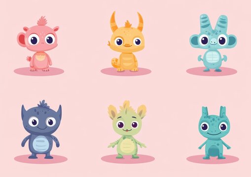 set of funny animals