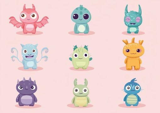 set of funny animals