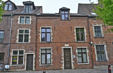Obraz premium Lovanio (Leuven), case, strade e scorci dell'antico centro storico, Fiandre, Belgio