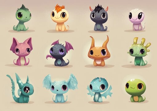 set of funny animals