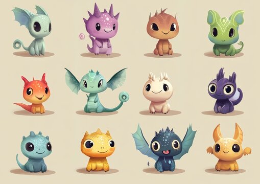 set of funny animals