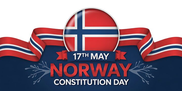 Norway constitution day 17th may celebration with flag elements