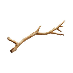 Fototapeta premium Natural decorative driftwood branch isolated on a transparent background for creative design