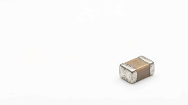 Small Ceramic Capacitor Electronic Component on White Background