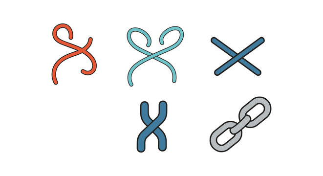 Crochet Stitch Symbol Line art modern abstract simple vector