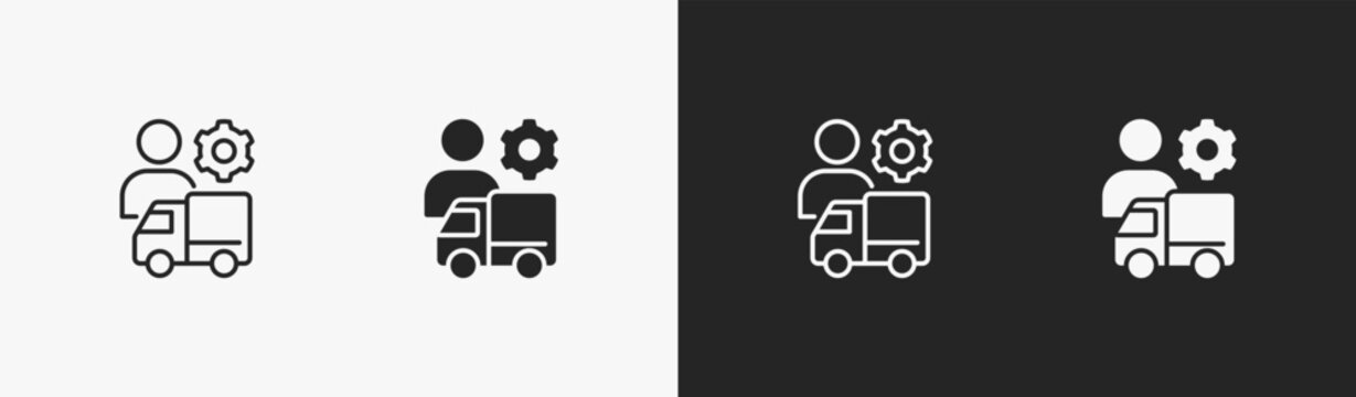 Set of Resources icon in black and white collection
