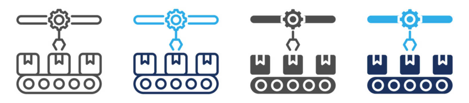 manufacturing icon set multi concept