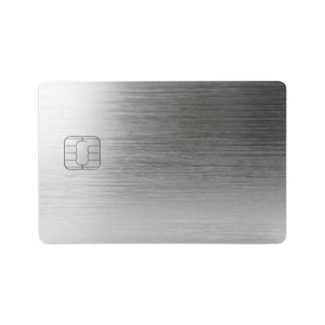 Premium silver brushed metal credit card with chip