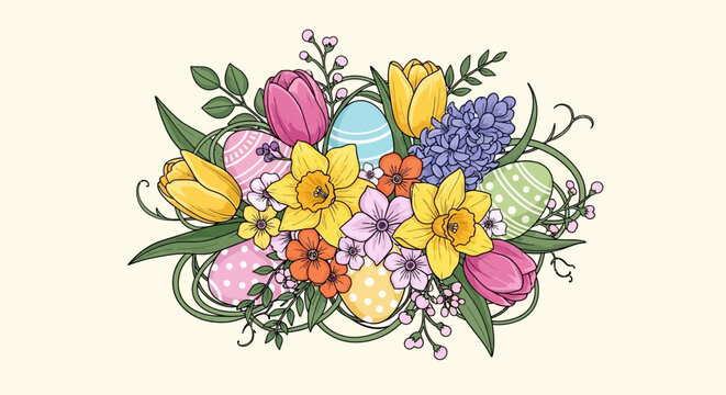 Colorful Easter Egg Flower Arrangement.
