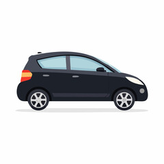 Fototapeta premium Black Hatchback Car Illustration