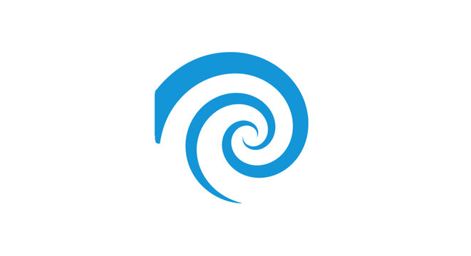 Blue swirl wave logo symbol icon.