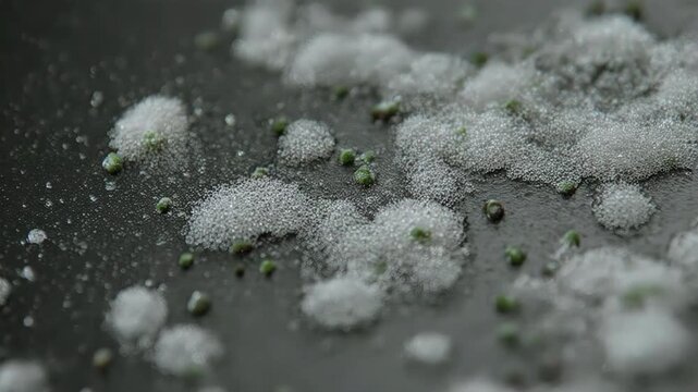 Foam covering bacteria particles and removing them
