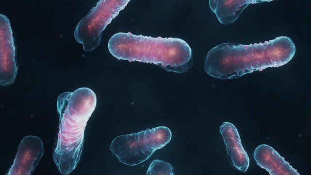 Soft floating bacteria shapes in endless loop