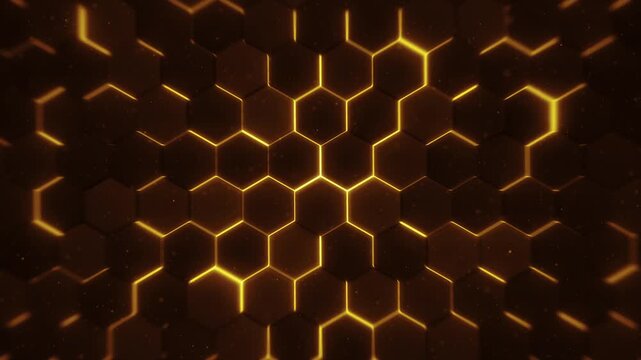 Golden Shining Honey Hexagons Background
Abstract gold shining 3d extruded hexagons background and offset motion with soft light and depth of field blur