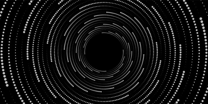 Halftone circular dotted frames set. Circle dots texture isolated on white background. Spotted spray texture. Vector abstract design element spiral circle sound wave vector dots circle