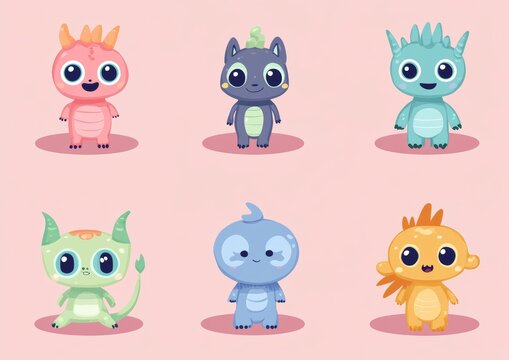 set of funny animals